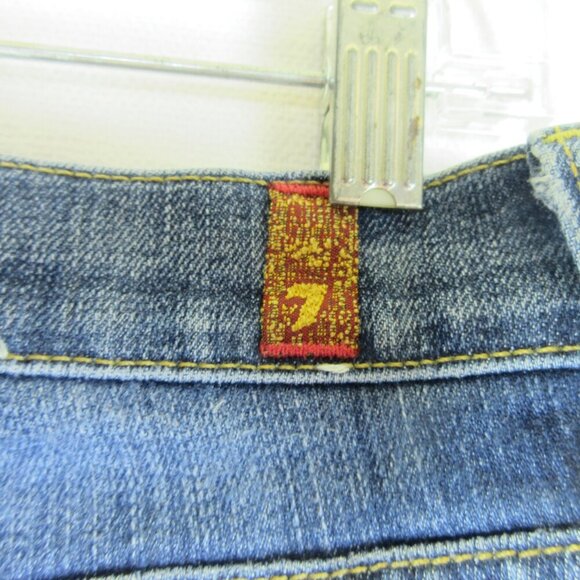 7 for all mankind Straight Leg Jeans Size 28 Medium Wash Low Rise - Picture 9 of 15